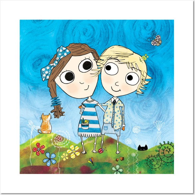 Happy - Eliza and Boo Wall Art by helengarvey